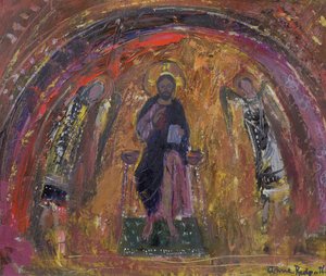 礼拝堂で、トルチェッロ (キャンバスに油彩) 作： Anne Redpath