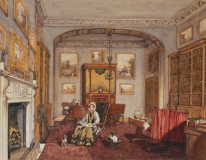 ノースウィックパークの私室、1830年頃（鉛筆と水彩） 作： Anne Rushout