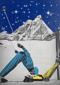 スキー パラダイス、2021 年 (手作りのスクリーン プリント) 作： Anne Storno