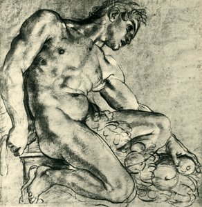 ガーランドと着席したイグヌード、1598〜1599、1943年。 作： Annibale Carracci
