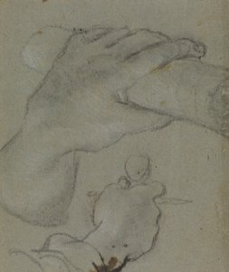 カラッチ-聖ヨハネの手のための習作、RCIN 902115 作： Annibale Carracci