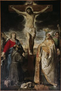 磔刑と聖人たち（油彩・キャンバス 作： Annibale Carracci