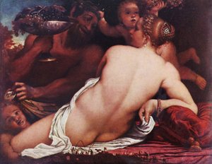 ドイツ語：サテュロスとキューピッドとバッカン・ヴィーナス 作： Annibale Carracci