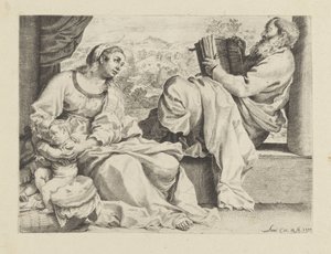 若い洗礼者ヨハネと聖家族 作： Annibale Carracci