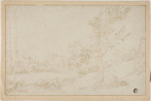 川岸のある風景 作： Annibale Carracci