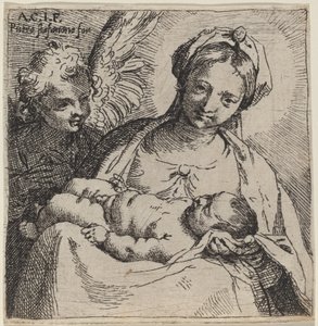 マドンナと天使のいる子供 作： Annibale Carracci
