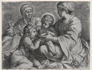 ボウルを持つマドンナ 作： Annibale Carracci