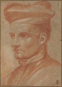ビレッタをかぶった聖職者の肖像 作： Annibale Carracci
