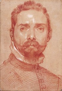 "Portrait of Lute Player Giulio Mascheroni" (Portrait du joueur de luth Giulio mascheroni) Sanguine d