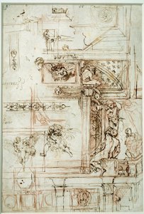 ファルネーゼ・ギャラリーのためのプロジェクト。Annibal Carracci Dit Carrache（1560-1609）のドローイング 作： Annibale Carracci