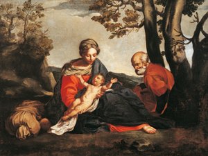 エジプトへの旅の休息」（油彩・キャンバス 作： Annibale Carracci