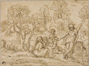 洗礼者ヨハネの説教 作： Annibale Carracci