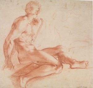 Sitzender männlicher Akt 作： Annibale Carracci