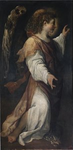 受胎告知の天使」細部（油彩・キャンバス、1587年頃 作： Annibale Carracci