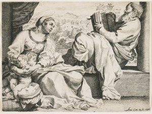 洗礼者聖ヨハネとの聖家族、1590 作： Annibale Carracci