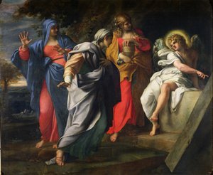 キリストの墓の聖女たち、c.1597-8 作： Annibale Carracci