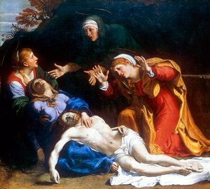 スリーマリーズ、死んだキリスト、追悼、c1604