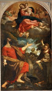 聖母は聖ルカと聖カタリナに現れる。 作： Annibale Carracci