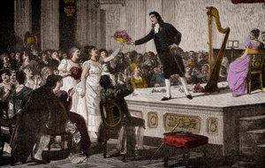 Niccolo Paganini (1792-1840)の初勝利 - Annibale Gatti (1828-1909)の絵画に基づく木版画 作： Annibale Gatti