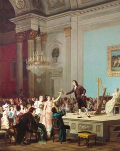 パガニーニの最初の勝利 1890年頃 イタリア、アンニバレ・ガッティの絵 作： Annibale Gatti
