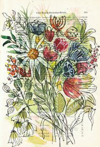 水彩画の花のスケッチ