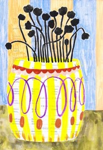 遊び心あふれる花瓶の花 作： Annick