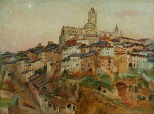 シエナの町（油彩・キャンバス） 作： Annie Louisa Swynnerton