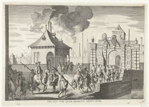Aankomst bij de Brugse portt van Gent; incht van Ferdinand te Gent in 1635 (no. 4) これは、よく約束されているものです (オブジェクトのタイトル) Serがいるブルーゲンスの門。 枢機卿は街に入った 作： Anonymous