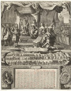 1674 年のイングランドとの和平の寓話と 1675 年の年鑑 Vereenichde Nederlantsche danckbaerheyt, aen Carolus II. コニンク・ヴァン・ヒスプ。 Carolus IIとの和解について。 大ブリタニアンのコニンク、回復の終わり 作： Anonymous