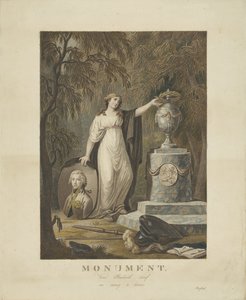 1799 年、オラニエ ナッソー公フレデリックの寓意的な葬儀記念碑 作： Anonymous