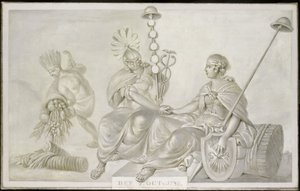 「オランダ国総督とアメリカ合衆国との間の友好通商条約」の寓話、ハーグ、1782 年 10 月 7 日 作： Anonymous
