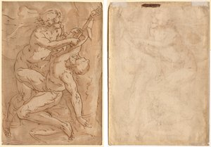 Apollo Flaying Marsyas (直筆) 母と子の 2 つのスケッチ (裏) 作： Anonymous