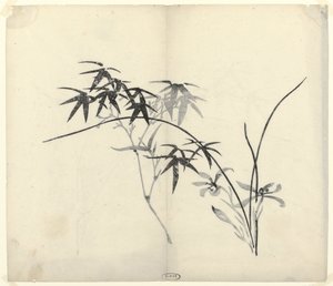 竹と蘭 作： Anonymous