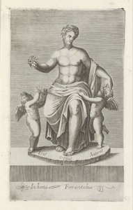 Beeldengroep は Venus tussen Eros en Anteros に会いました ローマのアンティーク彫刻（シリーズタイトル） 公共の場所で見られるローマ市の古代の彫像のアイコン (シリーズ タイトル) 作： Anonymous
