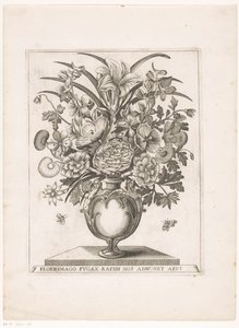 Bloemen in vaas met halffiguren 花のイメージがすばやく点滅し、私たちに時代を思い出させます (オブジェクトのタイトル) 作： Anonymous