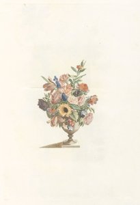 ひまわりとチューリップの花瓶 作： Anonymous