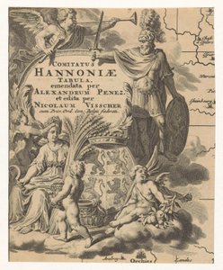 Ceres, putti en wapen Henegouwen ハノニア郡地図 (オブジェクトのタイトル) 作： Anonymous