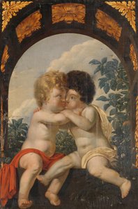 互いに抱き合う 2 人の子供を持つキリスト教の寓話 作： Anonymous
