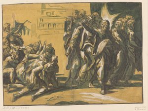 キリストはハンセン病患者を癒す 作： Anonymous
