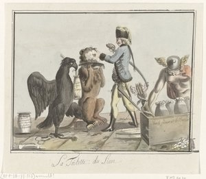 毛を剃られているオランダのライオン、1787 年 La Toilette du Lion (オブジェクトのタイトル)
