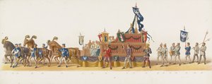 1873年のデルフトパレード（8枚目） 1873 年 7 月 8 日にデルフト学生隊のメンバーが開催した衣装を着た行進。以下を描いたもの: 作： Anonymous