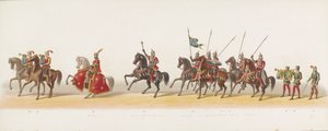 1873年のデルフトパレード（三枚目） 1873 年 7 月 8 日に Delftsche Studentencorps のメンバーによって開催された衣装を着た行列で、以下を描写しています。