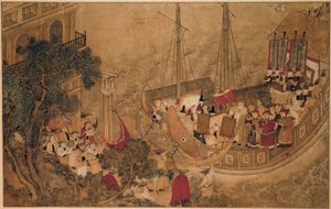 中国船がヨーロッパの建物に停泊 媽祖の不思議（シリーズタイトル） 作： Anonymous