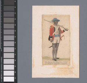 イギリス東インド会社に仕える黒人兵士 Ein Seapoy, oder Ostindischer Soldat im Dienst der Englischen Compagnie (オブジェクトのタイトル) 作： Anonymous