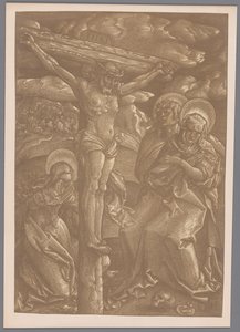 Hans Baldung Grien による十字架上の明暗法木版画キリストの写真複製 作： Anonymous