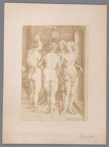 アルブレヒト・デューラーによる 4 人の裸の女性の版画の複製写真 作： Anonymous