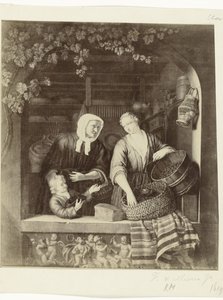 フランス・ファン・ミエリス2世の絵画「食料品店の女性」の写真複製 アムステルダム美術館。 Un Magasin d