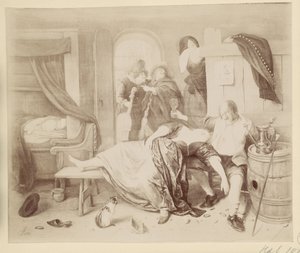 Jan Steenによる絵画The Drunk Coupleの写真複製 作： Anonymous
