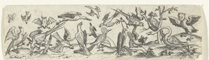 ガチョウやミートマウスなどの鳥のフリーズ 作： Anonymous