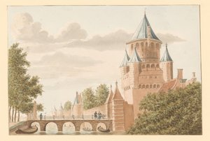 ハールレムの Kleine Houtpoort の眺め 作： Anonymous